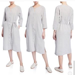 EILEEN FISHER Organic Linen Shirt Dress Sparkle M